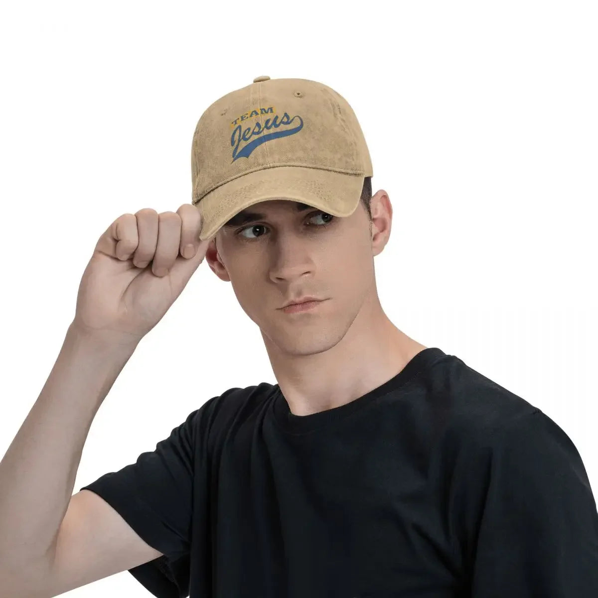 Team Jesus Denim Baseball Caps