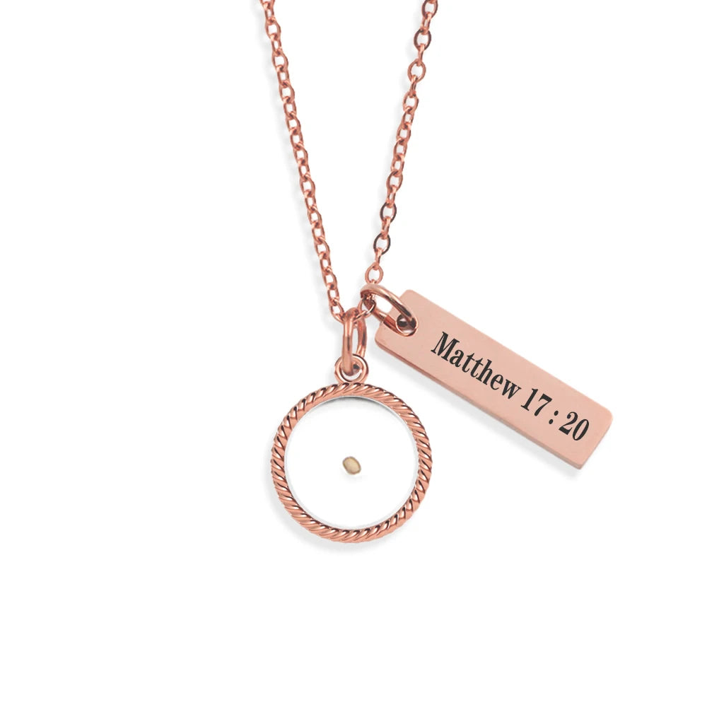 Matthew 17:20 Faith As Small As A Mustard Seed Necklace