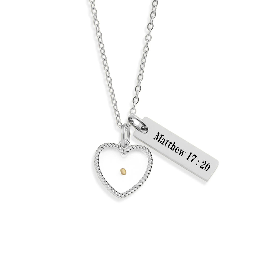 Matthew 17:20 Faith As Small As A Mustard Seed Necklace