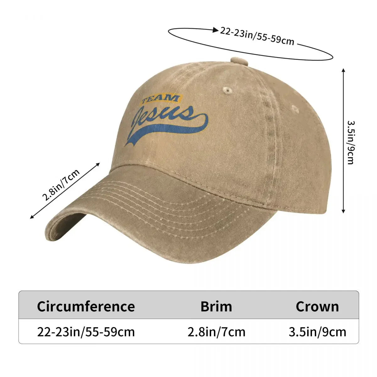 Team Jesus Denim Baseball Caps