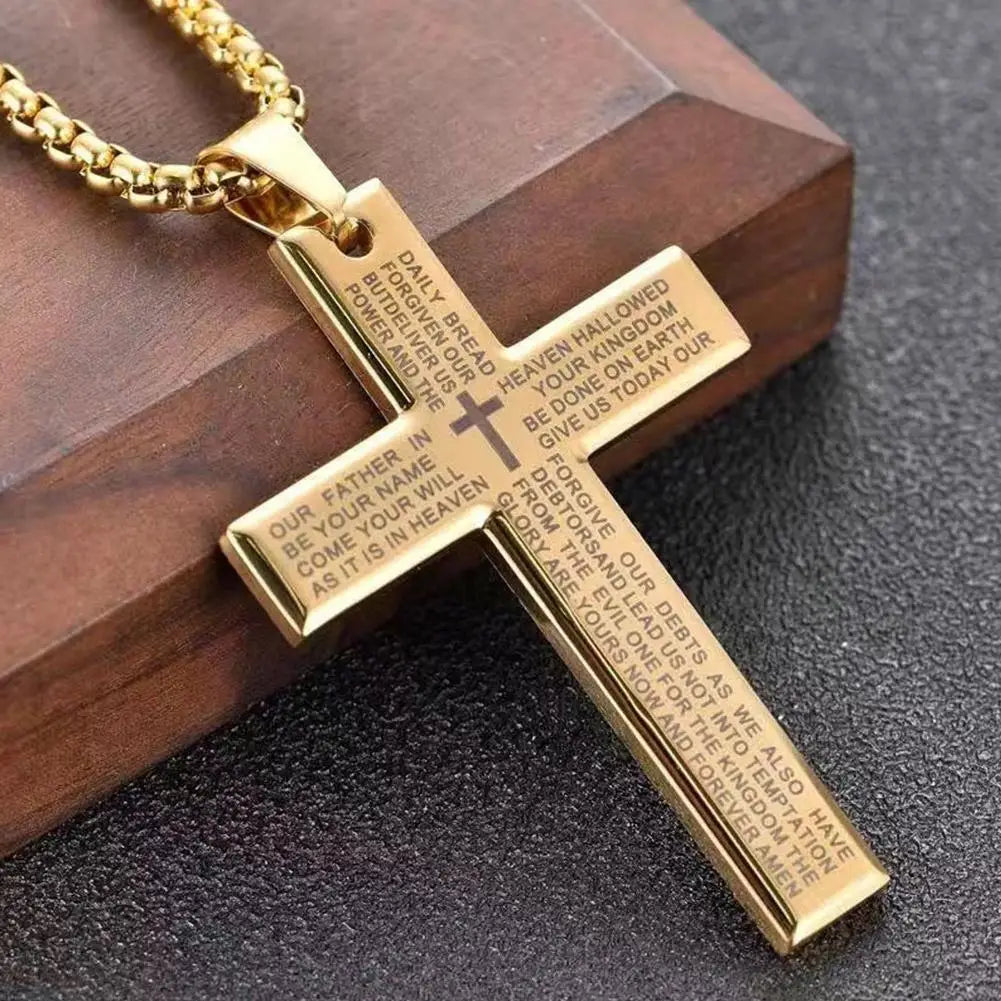 Christian Bible Cross Chain Necklace