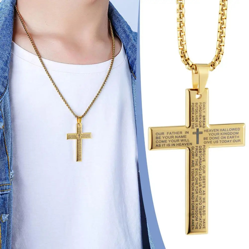 Christian Bible Cross Chain Necklace