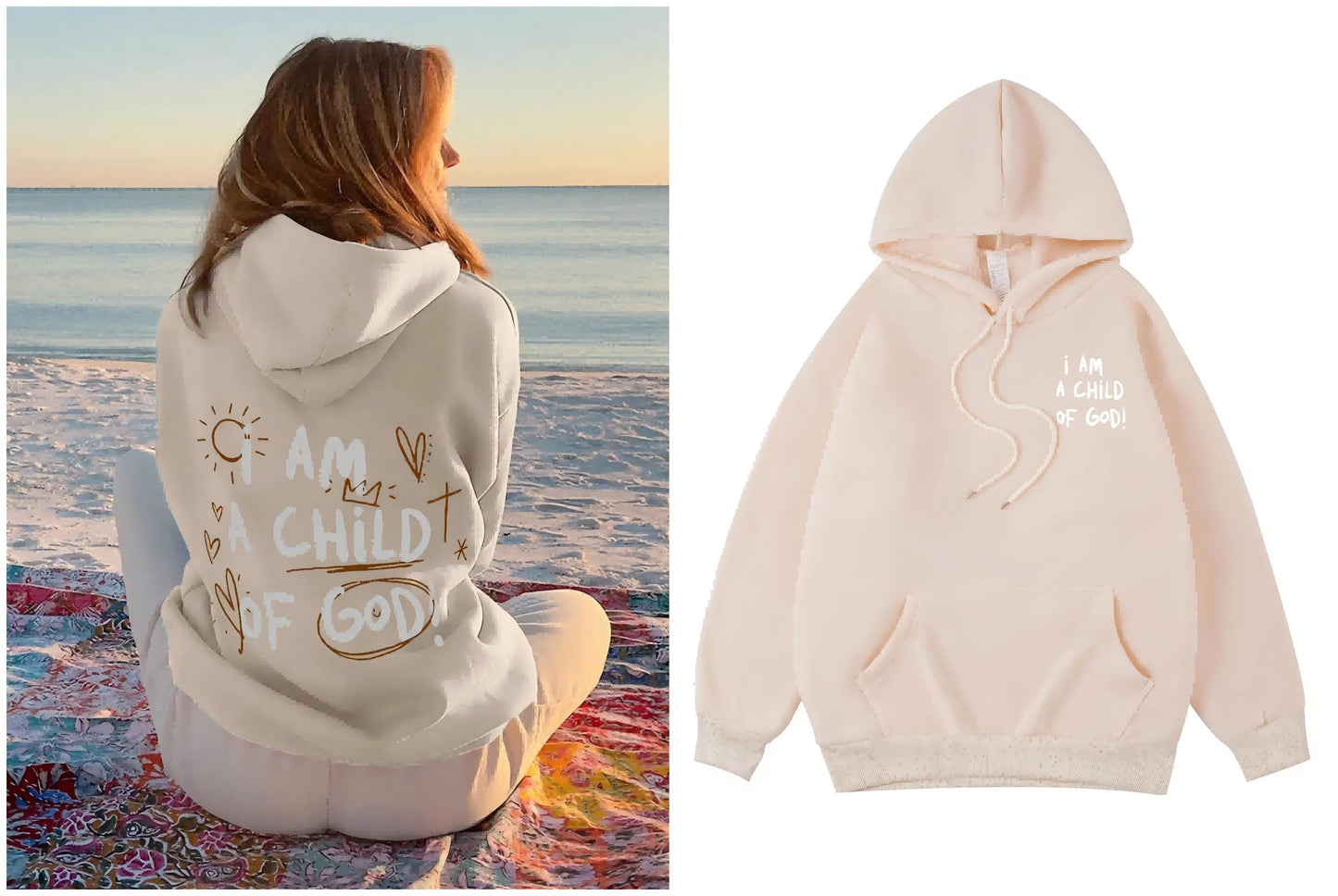 I Am A Child Of God Women Hoodie Street Casual Hooded Cartoons fur-liner Woman Hoodies S-XXL Pullover Clothing