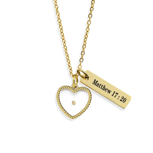Matthew 17:20 Faith As Small As A Mustard Seed Necklace