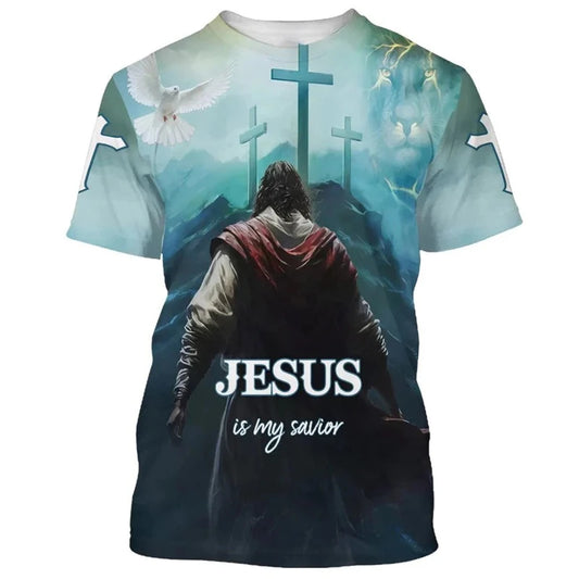 Jesus Cross T Shirts Men Women Religion Graphic 3D Printed Casual Vintage Short Sleeve Tee Shirt Summer Fashion Oversized Tops