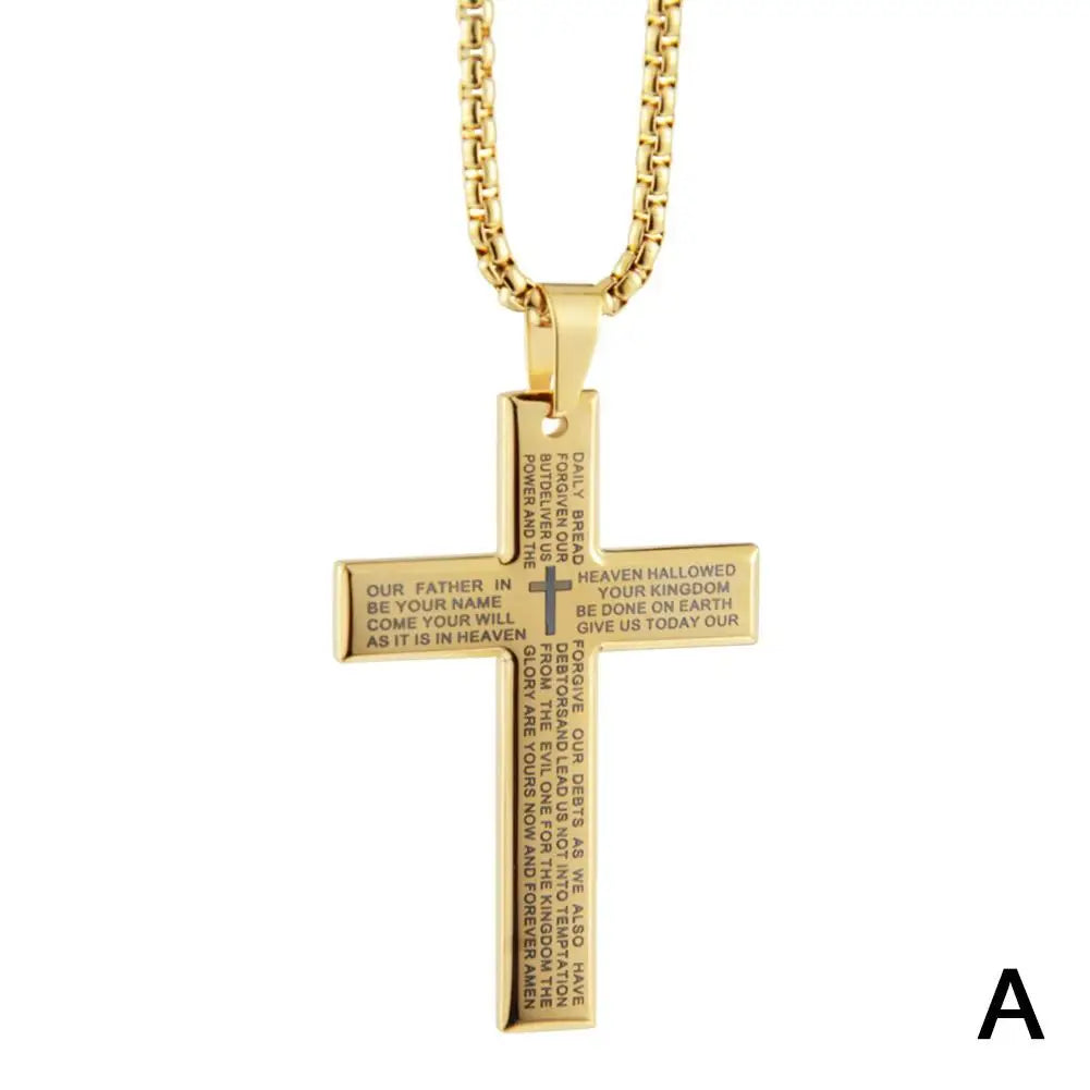 Christian Bible Cross Chain Necklace