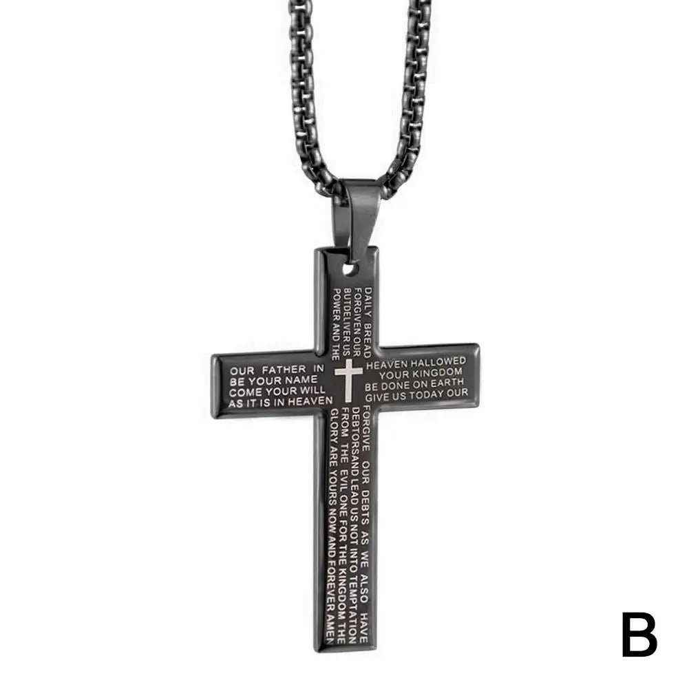 Christian Bible Cross Chain Necklace