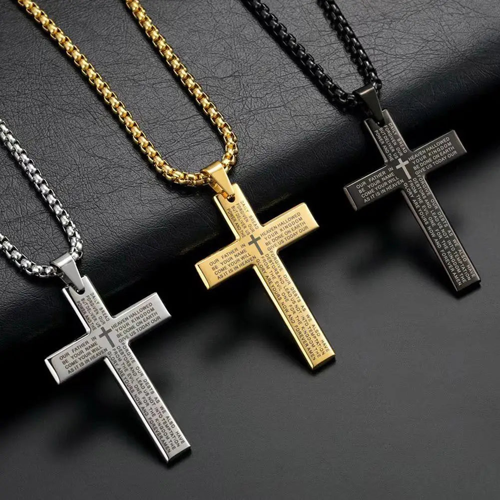 Christian Bible Cross Chain Necklace