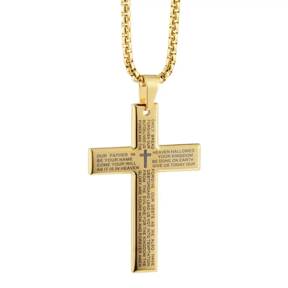 Christian Bible Cross Chain Necklace